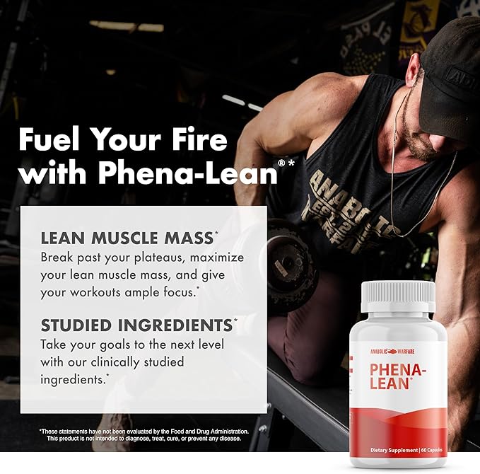 Anabolic Warfare Phena-Lean Premier Supplement from Thermogenic Body Composition Supplement – Fuel Your Fire Promote Energy Increase Focus* - 60 Capsules.