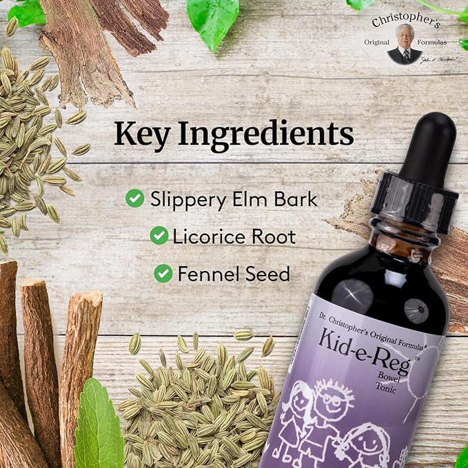 Christopher's Original Formulas Kid-e-Reg Bowel Tonic – Herbal Formula for Kids – Great Taste – 2 oz (Pack of 2)