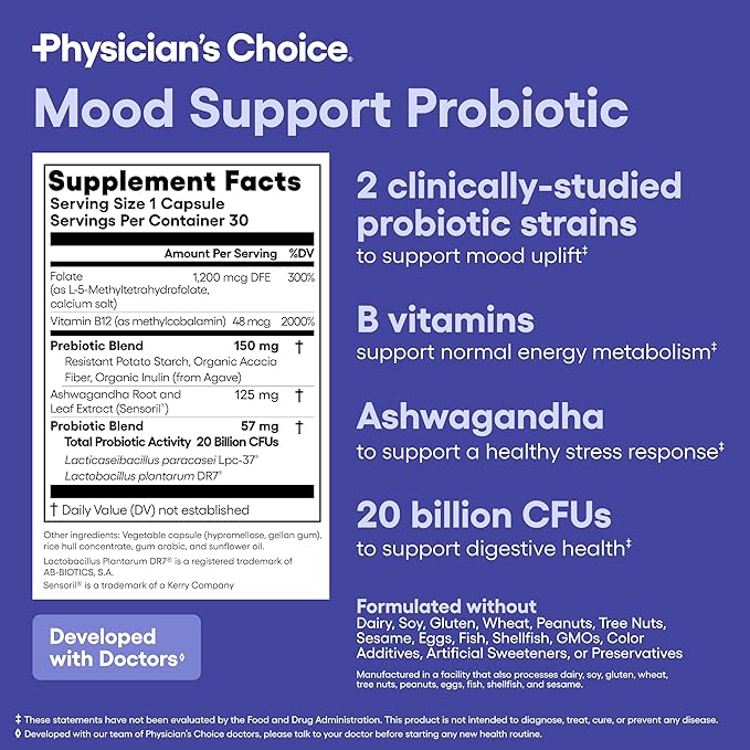 Physician's CHOICE Keep Your Cool Bundle: Mood Support Probiotic + Menopause Probiotic - Supports Hormone Balance Hot Flashes &amp Balanced Mood