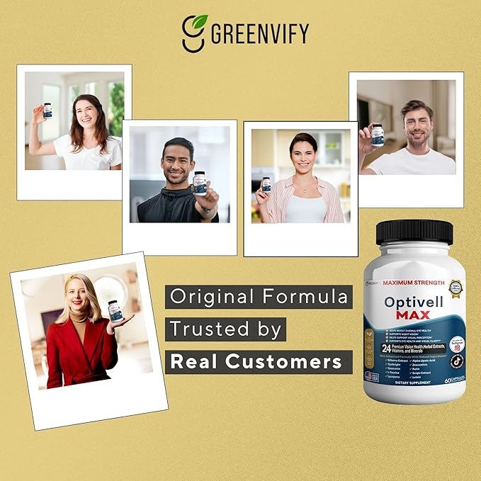 Optivell MAX Eye Health Supplement 24 Premium Vision Vitamins &amp Minerals 60 Capsules 30 Day Supply (5)