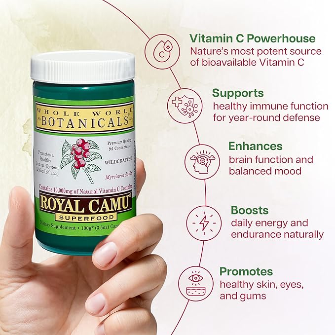 Royal Camu Camu Powder – Natural Vitamin C Source – Antioxidant-Rich Amazon Superfruit – 100g