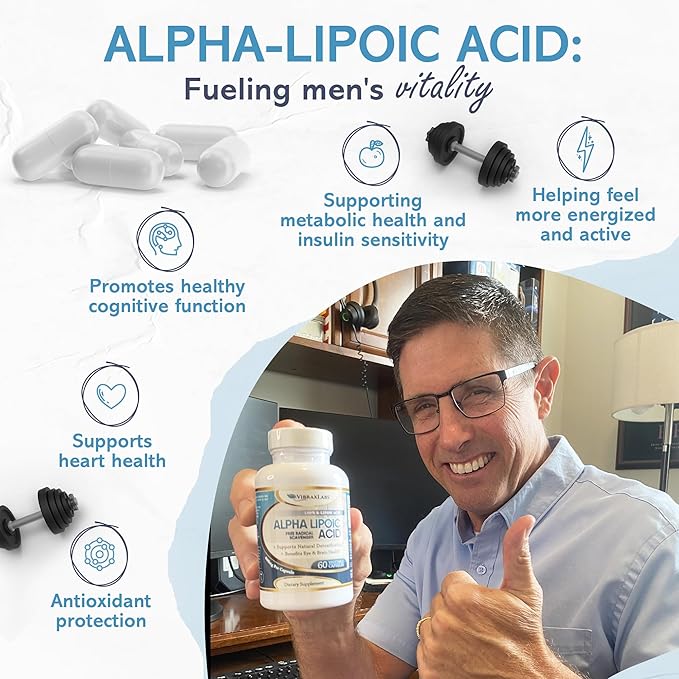 Alpha Lipoic Acid 600mg Capsules - Extra Strength ALA Supplement - Best Pure Vegetarian Capsules for Nerve Pain Skin Face Eye and Brain Boost – Helps Sustain Natural Detoxification Non-GMO
