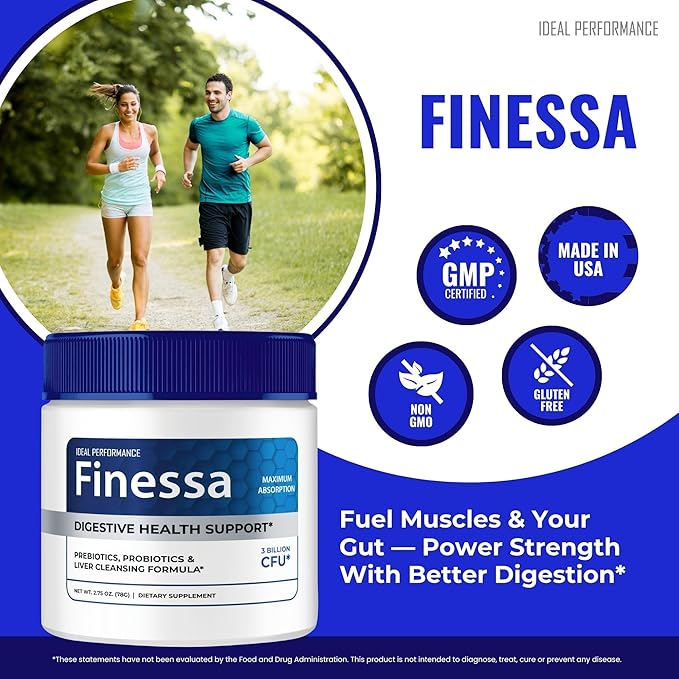 Finessa Digestive Health Support Powder Official Finessa Constipation Supplement - Maximum Strength All Natural Overall Health and Wellness Support Advanced Formula Finesse Powder Reviews (1 Pack)