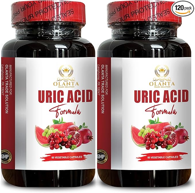 URIC Acid - Tart Cherry Capsules Celery Seed Uric Acid Support Supplement Uric Acid Advanced Formula Powerful Antioxidant Pills - 2 Bottles 120 Capsules