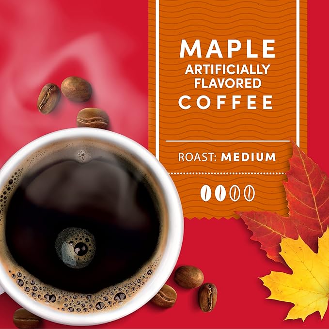Tim Hortons Maple Flavored Coffee Single-Serve K-Cup Pods Compatible with Keurig Brewers 72ct K-Cups Red 12 Count (Pack of 6)