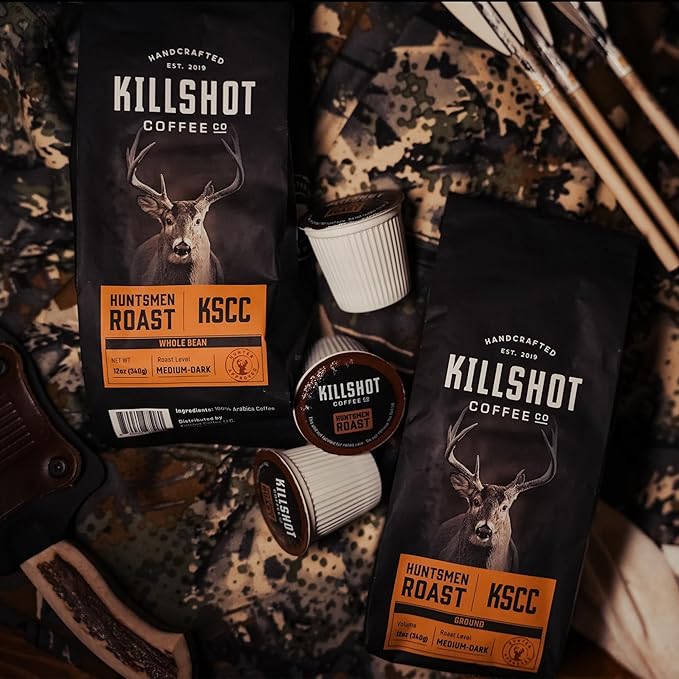 Killshot Coffee Whole Bean - 12 Ounce Bag Medium-Dark Roast (12 oz Huntsmen Roast)