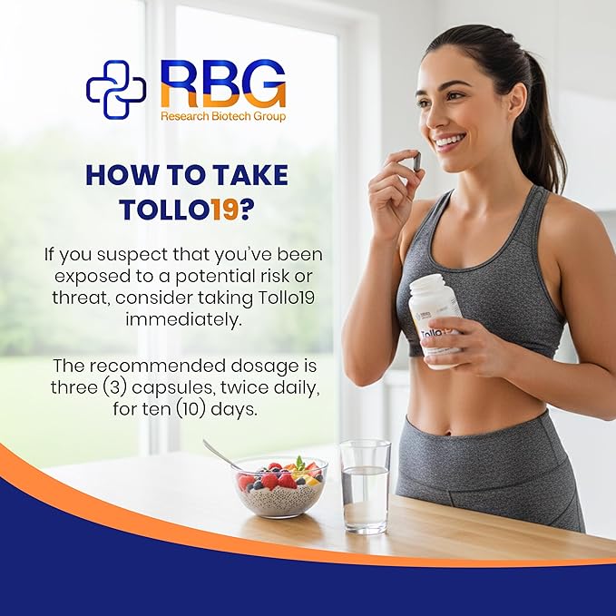 Tollo19 Immune Support Supplement - Potent Protease Enzyme Supplement with 300mg Natural Blend of Gromwell Root Extracts &amp Sunflower Lecithin - 60 Count Immune Defense