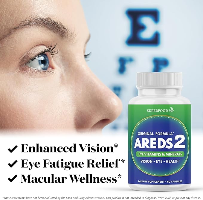 AREDS 2 Eye Vitamin &amp Mineral Supplement Contains Lutein Vitamin C with Added Copper - 120 Count