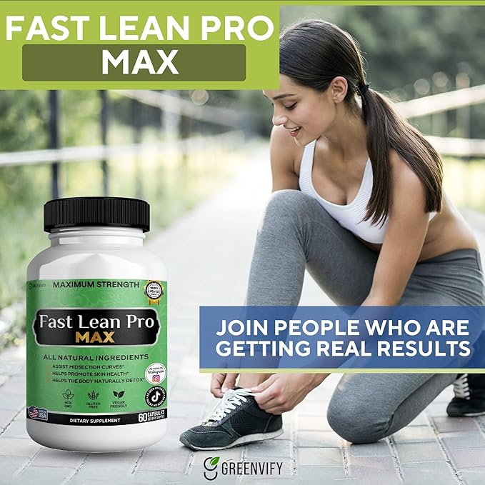 Fast Lean Pro Max Natural Dietary Supplement 60 Capsules 30-Day Supply All Natural Ingredients Vegan Friendly (1)