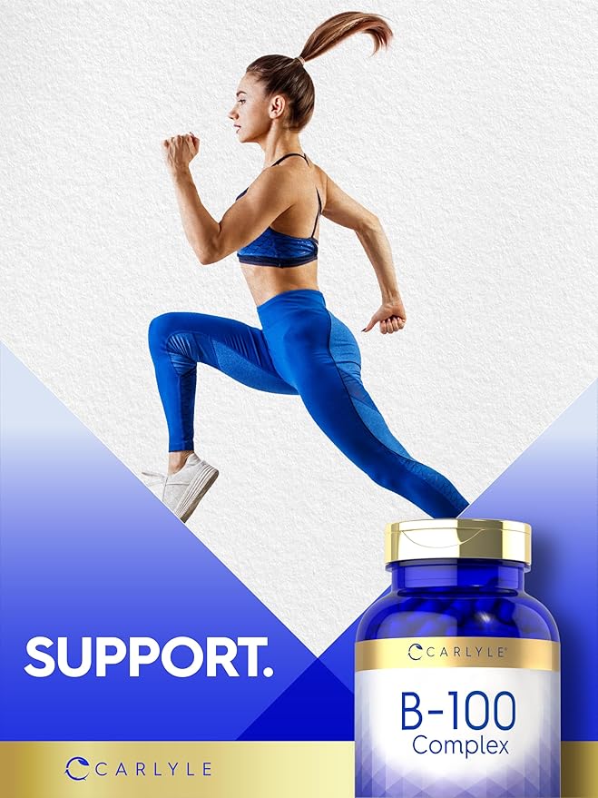 Carlyle B-100 Complex Vitamin | 250 Capsules | Non-GMO Gluten Free Supplement