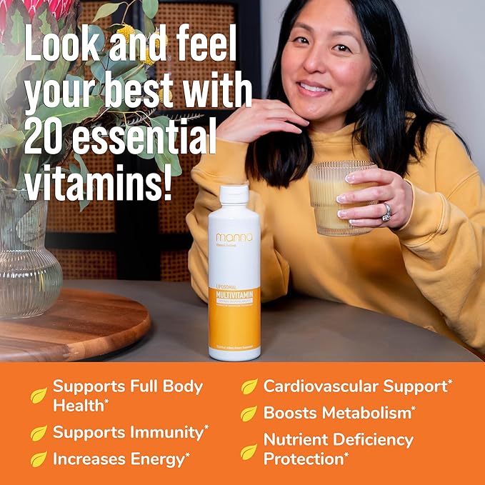 Manna Vitamins Evolved Liposomal Multivitamin - Daily Multivitamin Provides 20 Vitamins and Minerals - Multivitamins for Men and Women - Boosts Immune System Supports Energy and Metabolism 2 Pack