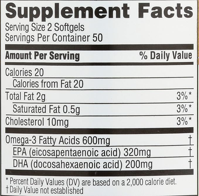 Spectrum Essentials Fish Oil 1000 mg 100 Softgels