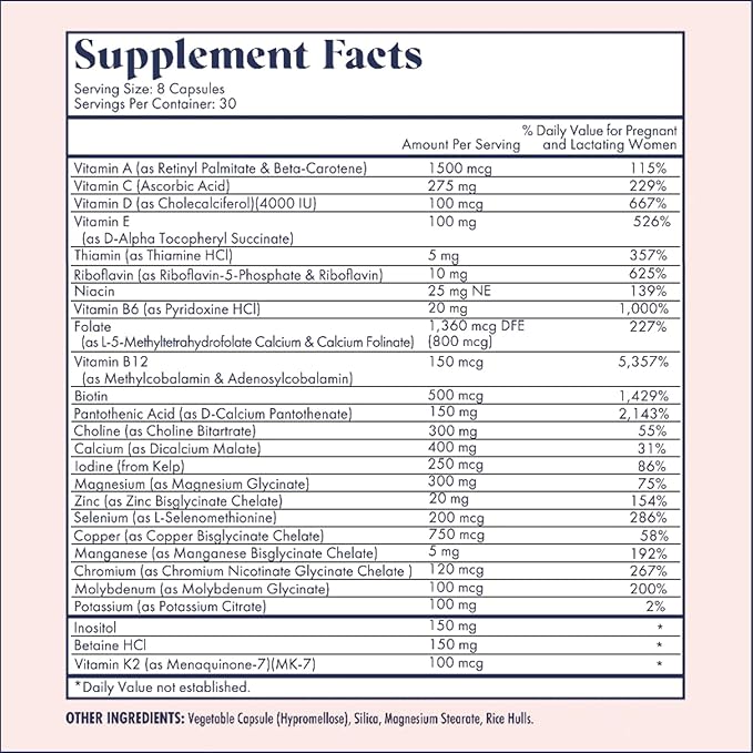 FullWell Women's Prenatal Essentials - Women’s Prenatal Multivitamin &amp Fish Oil - Supports Maternal Health &amp Fetal Development - Omega 3 DHA Folate &amp Choline- 30 Servings