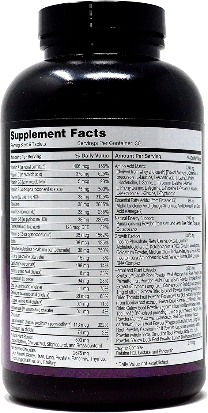 Healthy 'N Fit Nature's Sterols 270 tablets - Glandulars with Amino Acids Herbs Stim-free Energy and Electrolytes.