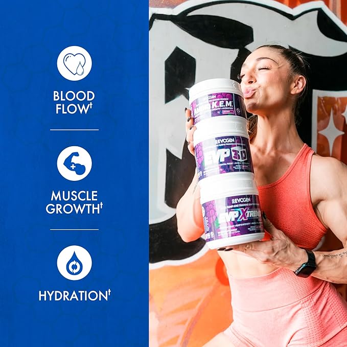Evogen Amino K.E.M. - EAA &amp BCAA Powder Pump Volumizer | BCAAs Amino Acids Supplement for Blood Flow Muscle Growth &amp Hydration | Juicy Grape | 30 Servings