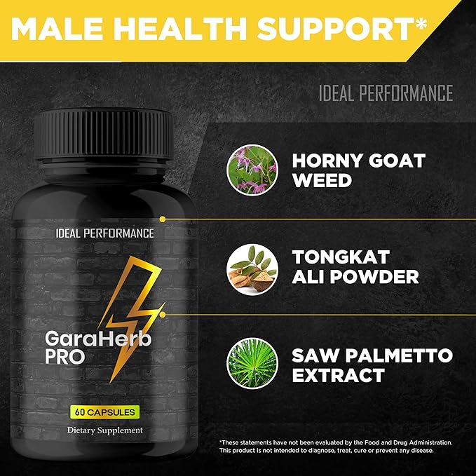 Garaherb Male Supplement Official Garaherb Capsulas - Maximum Strength All Natural Formula for Energy Stamina &amp Performance Advanced Formula Garaherb Supplement for Men Reviews (5 Pack)