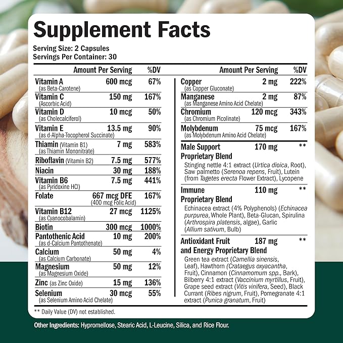 Glucosamine Chondroitin Turmeric MSM + Men’s Multivitamin 2-Bottle Supplement Bundle for Him. Joint Health Inflammatory Response Immune Support Antioxidant Properties