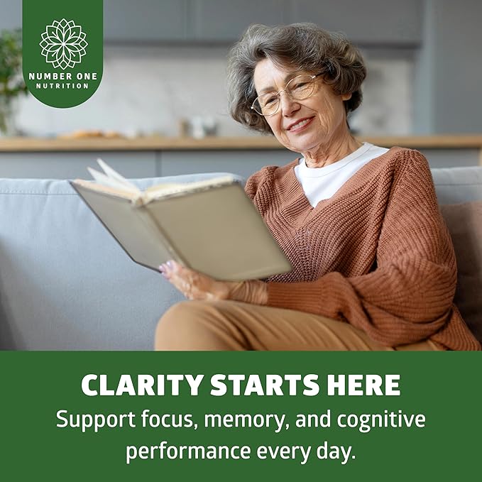 Number One Nutrition Premium Phosphatidylserine 400mg Derived from Sunflower Lecithin to Help Support Memory Focus &amp Cognition Naturally Soy Free 120 Veg Caps