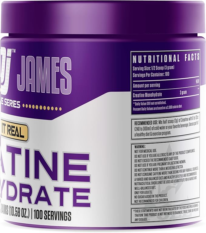 DENNIS JAMES Signature Series Creatine Monohydrate | 300g | 100 Servings | Premium Micronized Creatine for Strength Muscle Growth &amp Recovery