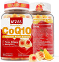 Sugar Free CoQ10 Gummies 200mg/400mg w/ Methyl B12 1000mcg B6 Rhodiola Rosea &amp Panax Ginseng Ultra Absorption CoQ10 Supplement for Energy Hear-t Health Antioxidant &amp Brain Support60-Day