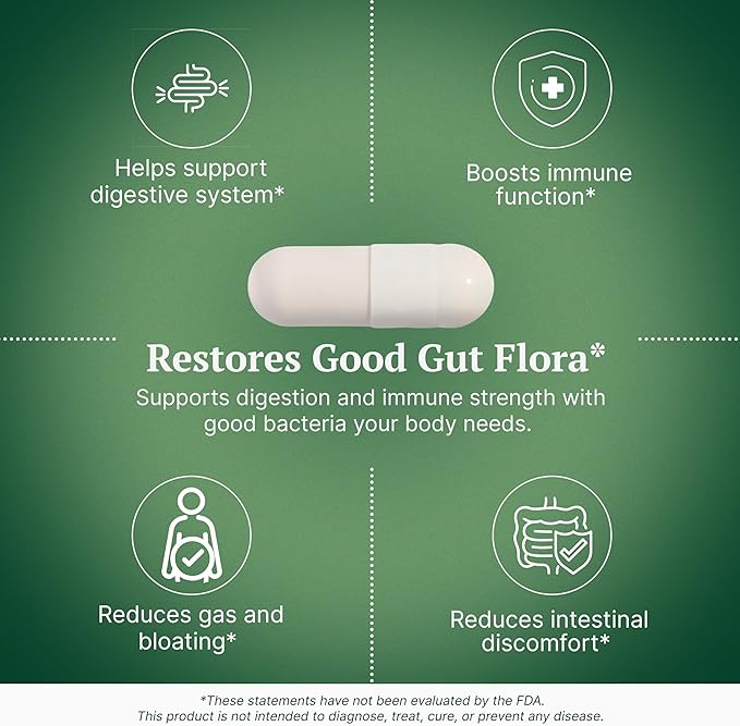 Men’s Probiotic + Prebiotic – 4 Probiotic Strains with Prebiotic Power – Probiotics for Men with 12 Billion CFUs - Non-GMO Digestive &amp Immune Support Supplement - Made in the USA – 30 Veggie Capsu