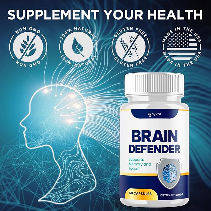 (3 Pack) Brain Defender Supplement Pills Official Brain Defender Advanced Formula Nootropic Capsules All Natural Health and Wellness Support Formula Maximum Strength Braindefender (180 Capsules)