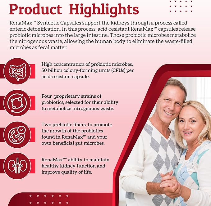 Capsule Kidney Restores &amp Kidney Care Supplement - Probiotic &amp Prebiotic Supplement to Support Normal Kidney Function - 50 Billion CFU per Capsule - Made in U.S.A (270 Caps (3 Pack))