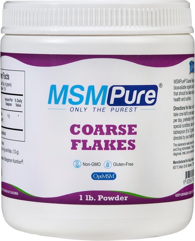KALA HEALTH MSMPure MSM Coarse Flakes 1lb and MSM Gel with Organic Aloe 8oz Bundle