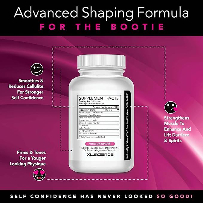 Fasst- Butt Enhancement Pills for Women- Female Weight Gain Supplement- Supports Voluptuous Curves- Buttocks Enlargement Supplement with Volume Enhancing Ingredients to Shape and Lift Your Backside