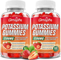2 Pack Potassium Gummies for Adults Potassium Chloride Gummies 1200mg Support Leg Cramps &amp Electrolyte Balance Strawberry Flavor 120 Count