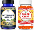Lunakai USA Made Nattokinase 8000 FU Capsules + Super Chol Gummies Bundle – Non-GMO – 60ct Each