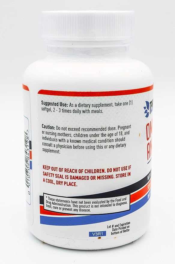 Fish Oil and Omega 3 60 Capsules Natural Pure harvested Fish Oil Support EPA and DHA Helps Brain Heart Joint Flexibility and Nerves Made in USA Gluten Free FDA Registered Facility