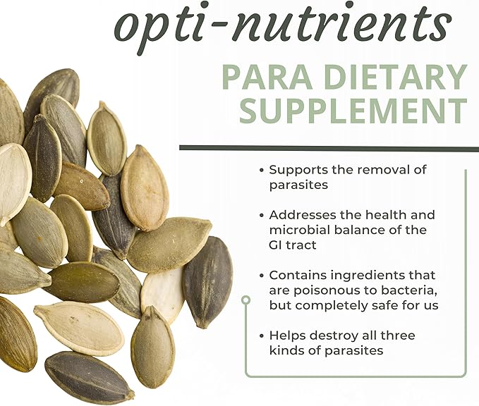 Optimal Health Systems Opti-para | Herbal GI &amp Microbial Balance Support Cleanse with Enzymes &amp Botanicals | Wormwood Black Walnut Pumpkin Clove Garlic Aloe + | 90 Capsules