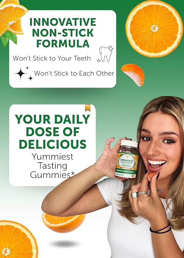 Lunakai Vitamin C Gummies for Adults and Kids - Organic VIT C Vegan Chewable Gummy Vitamins - 250 mg Adult Children Toddler Chews - 6 Pack