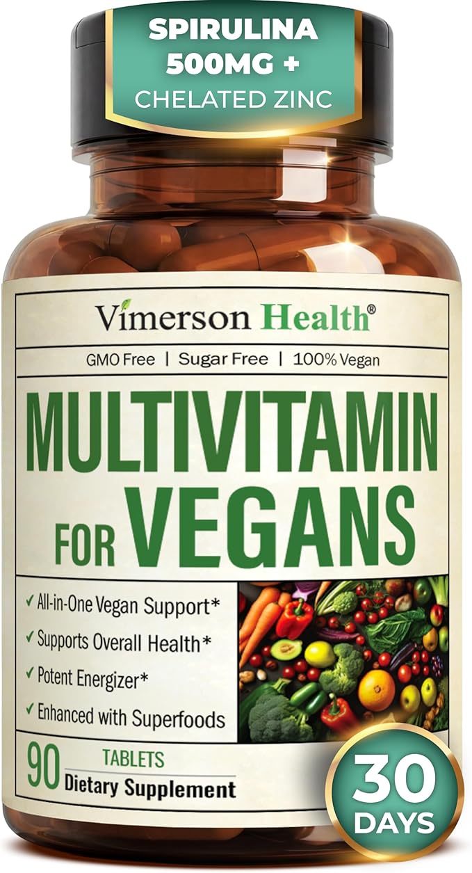 Vegan Multivitamin for Men and Women with Vitamins and Chelated Minerals for Energy Focus and Immune Health – Premium Daily Womens and Mens Multivitamins &amp Multiminerals – 90 Tablets