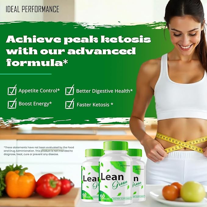 Lean Green Keto Capsules LeanGreen Advanced Formula Supplement Pills - Maximum Strength Lean Green All Natural Keto Pills LeanGreen Capsules Lean Green Pills Reviews (60 Capsules)