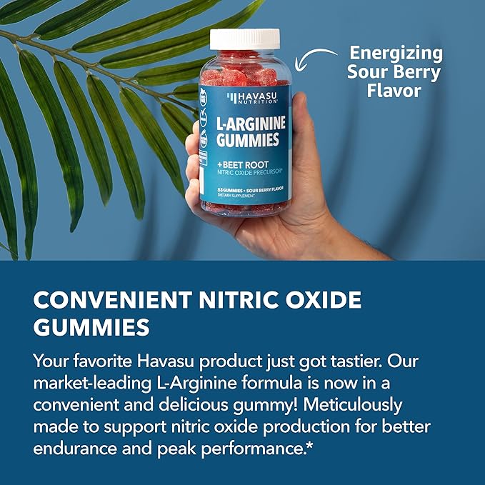 Nitric Oxide Gummies + L-Arginine Gummies Bundle: Green Apple and Cinnamon and Sour Berry Flavored Gummies