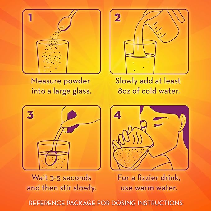 Metamucil Fizzy Fiber Supplement + Metabolism Plant Based Psyllium Fiber Powder with B12 for Metabolism of Fats and Proteins Daily Supplement for Regularity Citrus Flavored Sugar-Free 130 Serving
