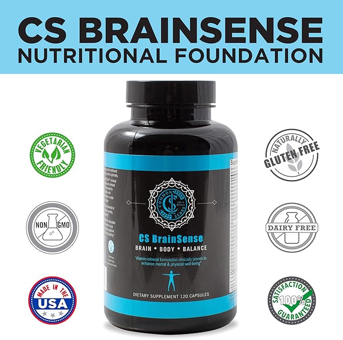 BrainSense Mood Stabilizer &amp Brain Supplement - Enhance Mood Mental Clarity Brain Booster &amp Cellular Health - Nootropic Supplement &amp Micronutrients For Brain Fog By CommonSenseWW 120 Ca