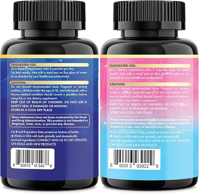 Forever Young Set with Liposomal NAD Nicotinamide Riboside Magnesium Resveratrol Lion's Mane Collagen Peptides Types I II III V and X Biotin &amp Keratin Hyaluronic Acid Zinc Quercetin
