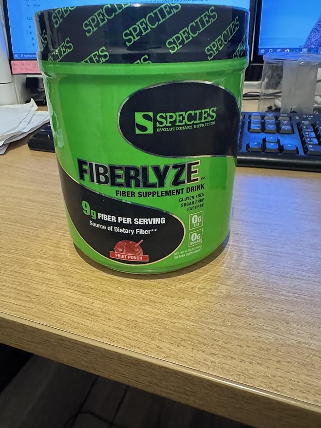 Species Nutrition Fiberlyze Fiber Supplement Psyllium Based Soluble &amp Insoluble Fiber Powder for Healthy Colon Digestive Functions (Fruit Punch 30 Servings)