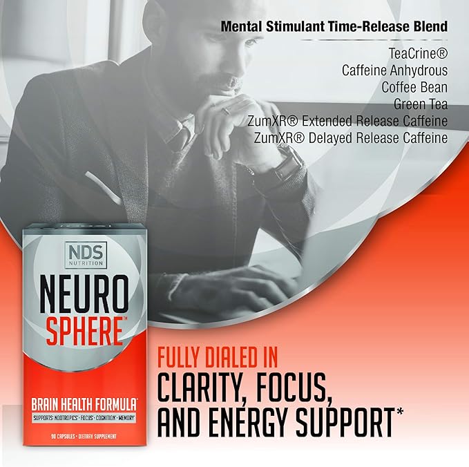 Nutrition Neuro Sphere - Brain Health Formula - Nootropic Increase Focus and Energy Enhance Concentration Antioxidant and Immunity Support - 90 Capsules