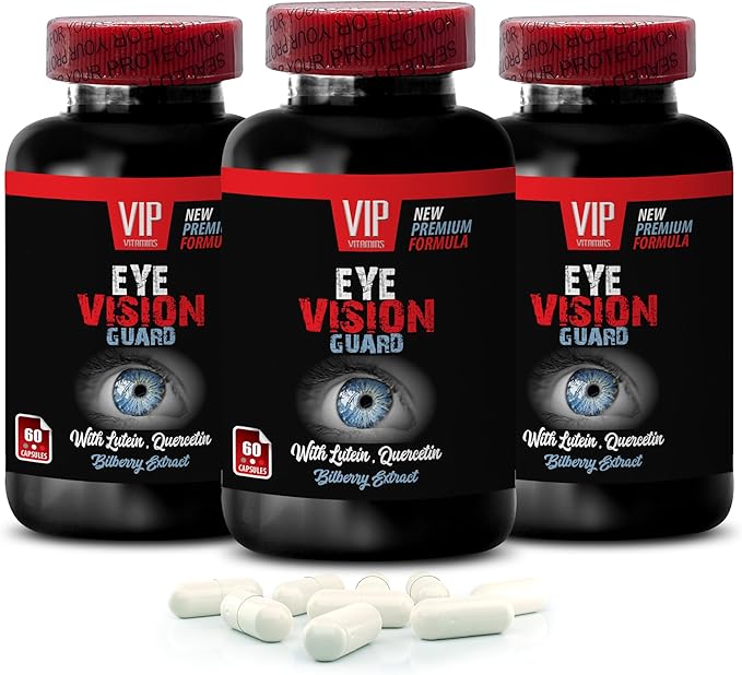 L-Glutathione - Eye Vision Guard - Grape Lutein Quercetin Dihydrate Taurine Bilberry Fruit Turmeric Root Milk Thistle L-Glutathione Grape Lutein Taurine 3 Bottles 180 Capsules