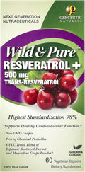 Genceutic Naturals Wild &amp Pure Resveratrol Vegetarian Capsules 60-Count