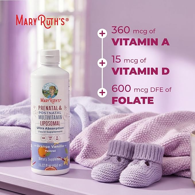 MaryRuth Organics Prenatal &amp Postnatal Multivitamin for Women | Sugar Free | Formulated for Pre-Conception Pregnancy &amp Nursing | Prenatal Vitamins | Vegan | Non-GMO | Gluten Free | 30 Serving