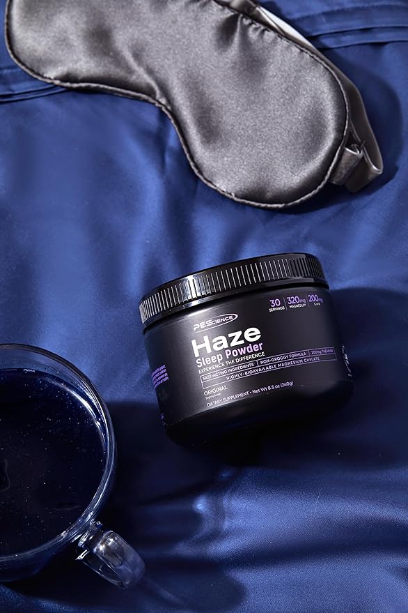 PEscience Haze Sleep Powder Melatonin-Free Unflavored Sleep Support with 5-HTP Theanine myo-Inositol and Magnesium 30 Servings