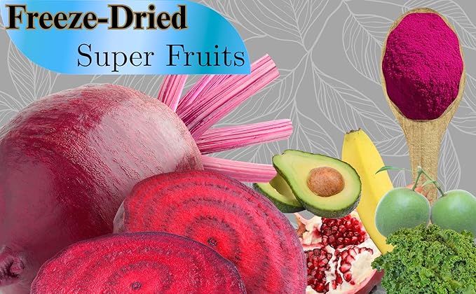 Beets Superfoods Blended Powder Juice: Nitric Oxide Booster &amp Energy Blend | Beetroot Pomegranate Powder to Extend NO &amp Blood Flow | No Added Sugar Freeze-Dried