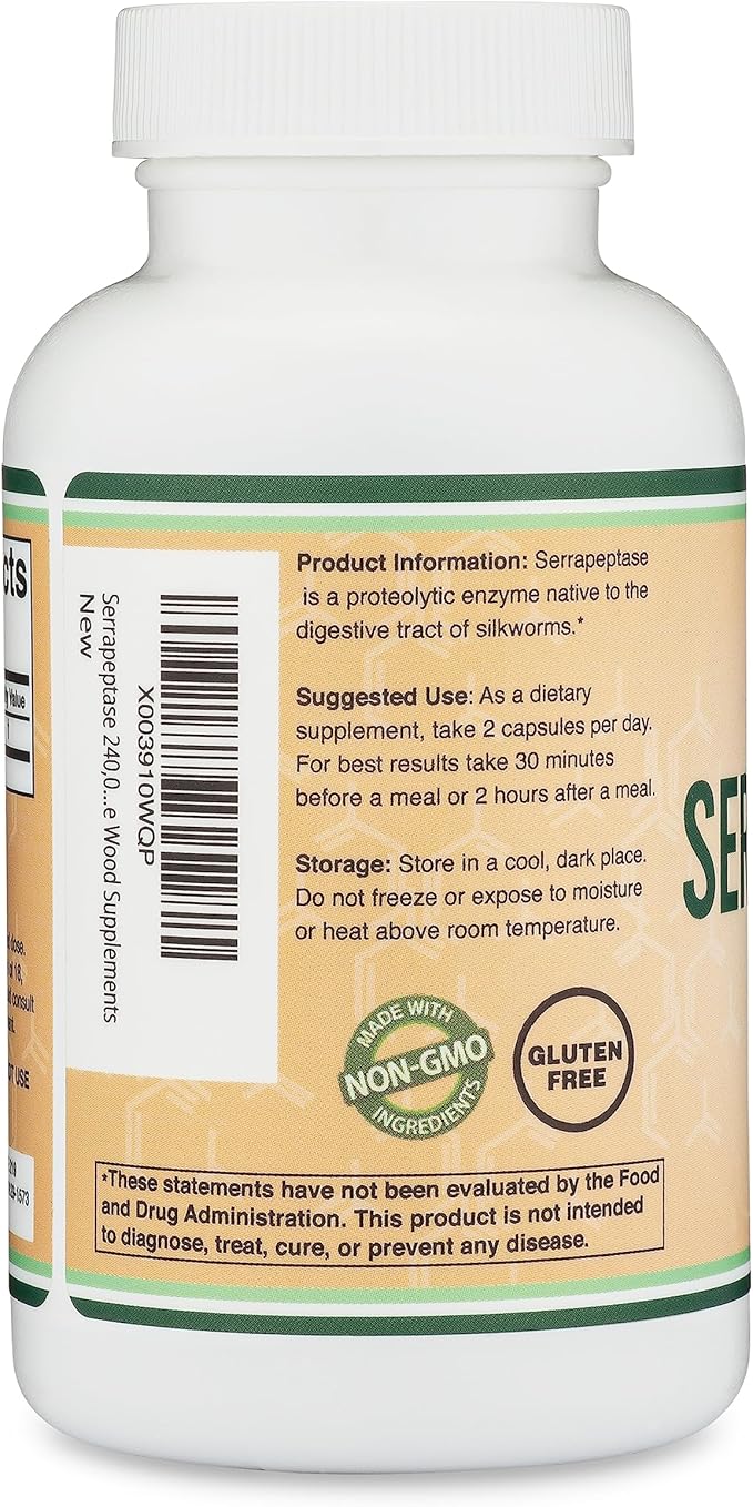 Nattokinase Supplement (120 Capsules) Serrapeptase (120 Capsules) Citrus Bergamot (60 Capsules)