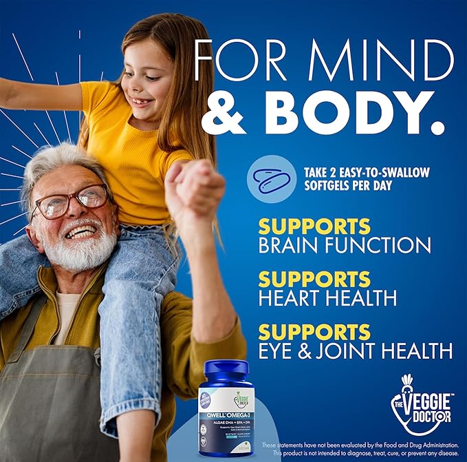 Vegan Omega 3 Supplement – Algae Omega 3 with DHA EPA DPA – Vegan Capsules from Algal – Fish Oil Alternative – Plant-Based Algae Oil Formula – Non-GMO Carrageenan-Free (120 Capsules 2 Month Supply)