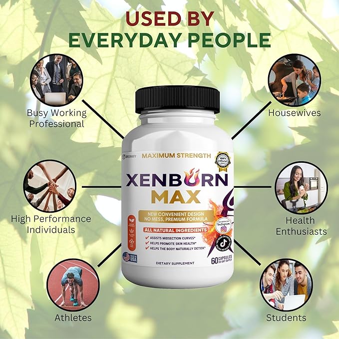 Xenburn Max Dietary Supplement Maximum Strength 60 Capsules 30-Day Supply All Natural Ingredients (5)